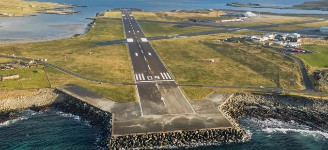 Sân bay Sumburgh (Scotland). Ảnh: FACEBOOK Sumburgh Airport, Scotland.jpg