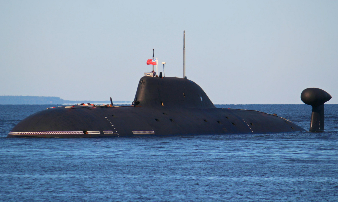 Tàu ngầm tấn công Vepr thuộc Đề án 971 của hải quân Nga. Ảnh: RIA Novosti