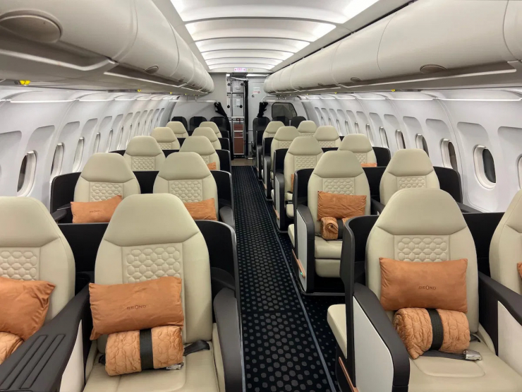 Hình ảnh bên trong máy bay Airbus A319. Ảnh: Beond 