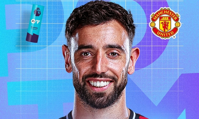 Bruno Fernandes lần thứ sáu nhận giải thưởng Cầu thủ hay nhất tháng ở Ngoại hạng Anh. Ảnh: PremierLeague
