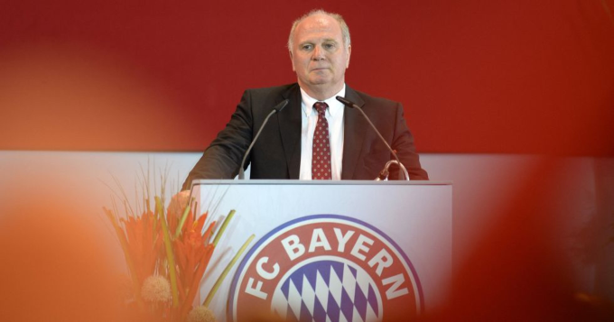 Ông Uli Hoeness trong quãng thời gian còn giữ chức Chủ tịch Bayern Munich. Ảnh: AFP