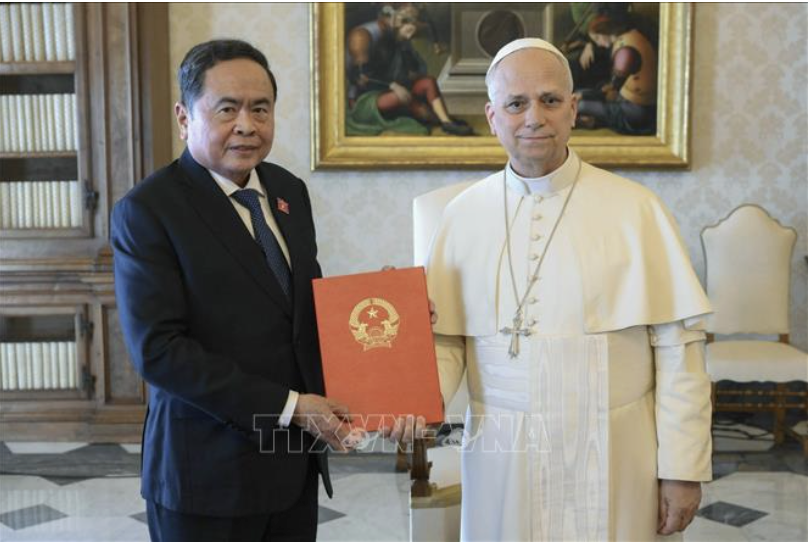Chủ tịch Quốc hội Trần Thanh Mẫn tiếp kiến Giáo hoàng Leo XIV 1 Chủ tịch Quốc hội Trần Thanh Mẫn tiếp kiến Giáo hoàng Leo XIV - Ảnh 1.