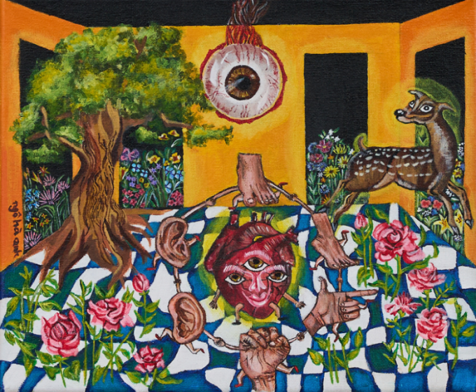 Một bức tranh trong hồ sơ nghệ thuật của Hà Anh gửi tới các đại học Mỹ. Ảnh: Nhân vật cung cấp