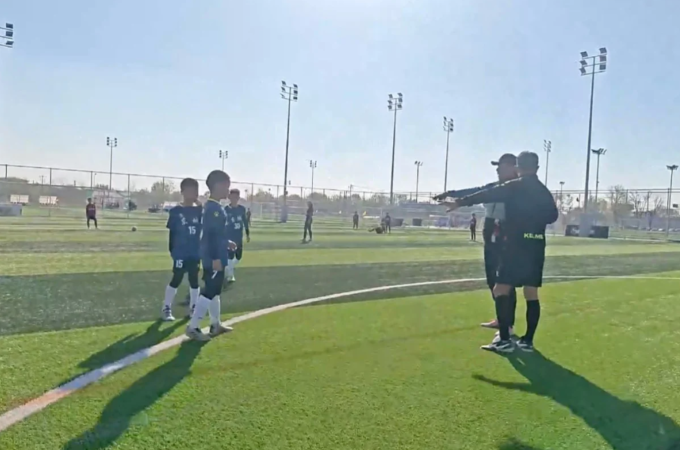 Trận đấu tại China Youth Football League giữa Dongcheng Sports School 16 Orange và Kickers Lan làm dấy lên nghi vấn dàn xếp tỷ số. Ảnh: SCMP