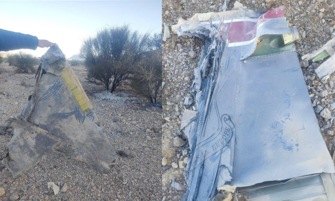 Mảnh vỡ được cho là của tiêm kích Mỹ rơi tại Iran hôm 3/4. Ảnh: Tasnim