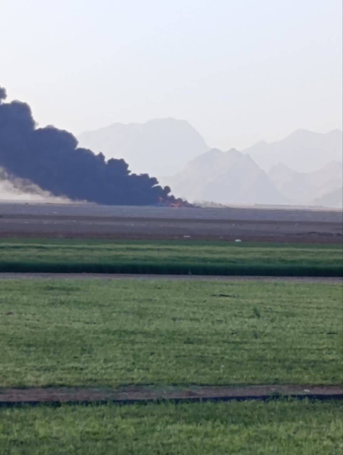 Image of a U.S. C-130 Hercules involved in the search and rescue operation in southwestern Iran, which became immobilized and was abandoned and destroyed by Delta Force.