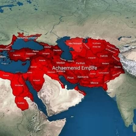 Bản đồ có dòng chữ Đế chế Achaemenid do IRNA đăng tải hôm 3/4. Ảnh: X/IRNA