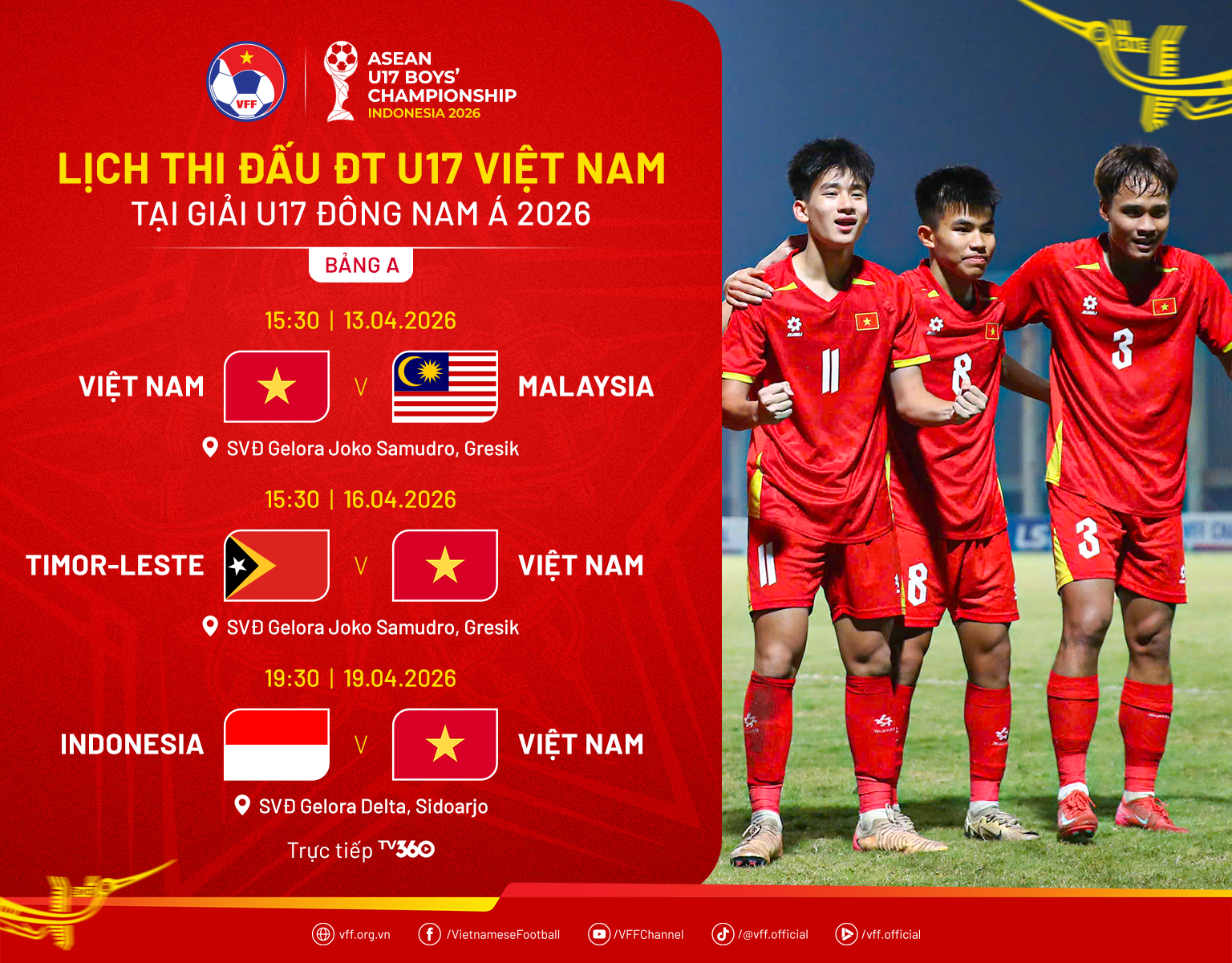 Lộ diện lịch thi đấu và kênh phát U.17 Việt Nam: Không phải VTV, chạm trán Malaysia không nhập tịch- Ảnh 2. Lộ diện lịch thi đấu và kênh phát U.17 Việt Nam: Không phải VTV, chạm trán Malaysia không nhập tịch- Ảnh 2.