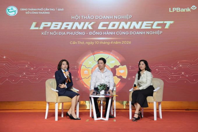 Tọa đàm giữa đại diện LPBank, Sở Công Thương, Bưu điện thành phố Cần Thơ và các doanh nghiệp. Ảnh: LPBank