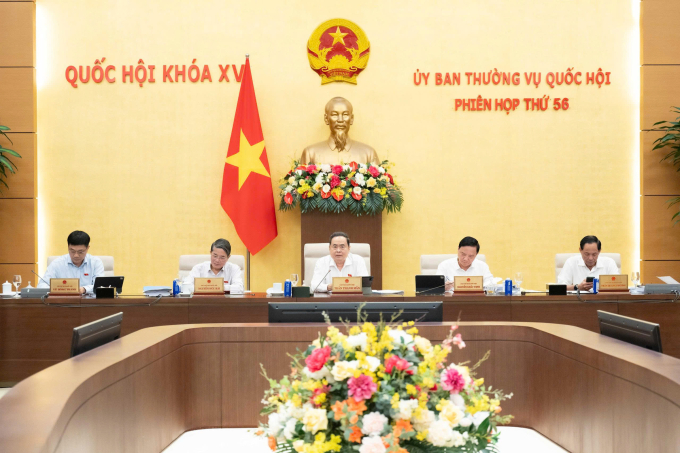 Chủ tịch Quốc hội Trần Thanh mẫn và các Phó chủ tịch Quốc hội tại phiên họp chiều 1/4. Ảnh: Hoàng Phong