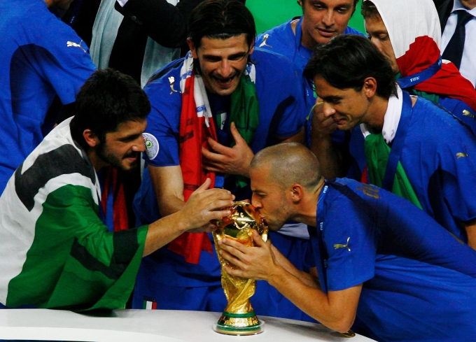 Alessandro Del Piero và Gennaro Gattuso cùng là thành viên tuyển Italy vô địch World Cup 2006. Ảnh: FIFA World Cup