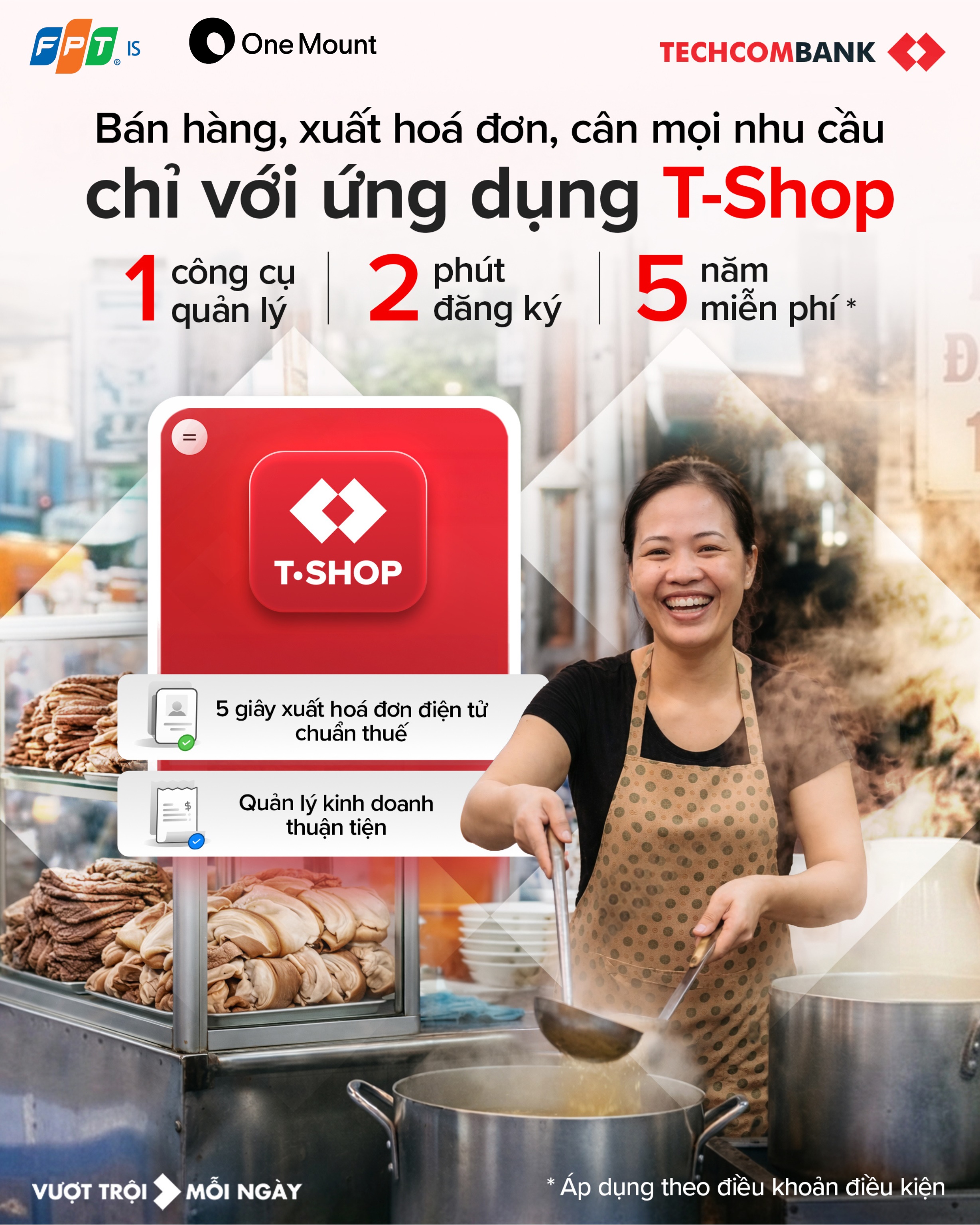T-SHOP của Techcombank: 2 phút đăng ký, 5 năm miễn phí cho hộ kinh doanh - Ảnh 1.