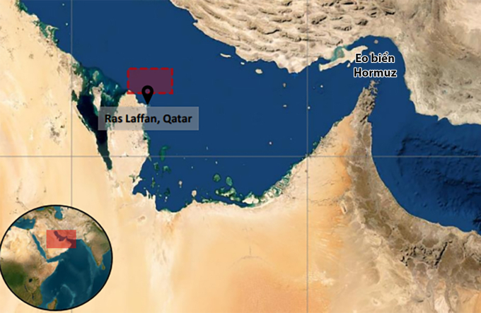 Khu vực tàu dầu Aqua 1 hoạt động khi bị tên lửa Iran đánh trúng ngày 1/4. Đồ họa: UKMTO
