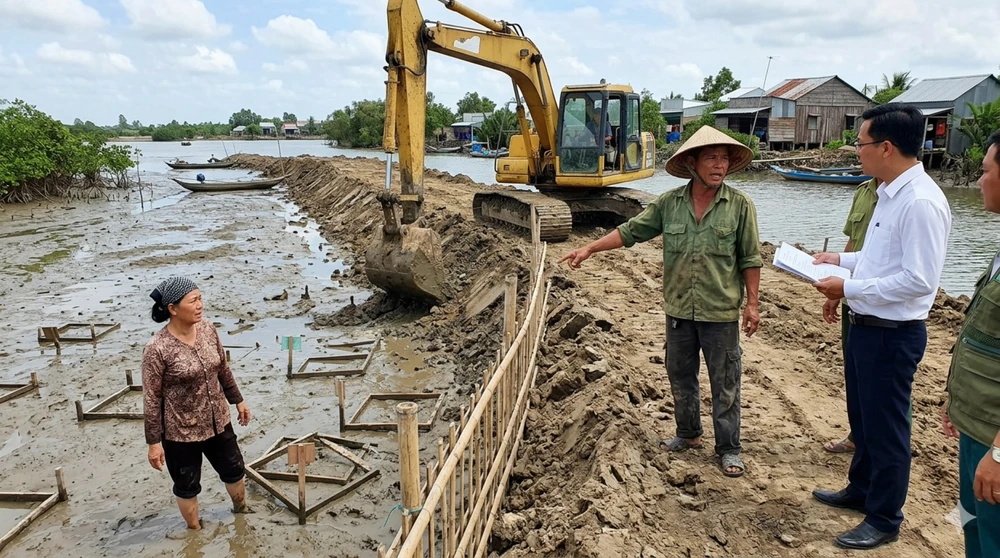 Tòa buộc người thuê xáng cuốc đất phải bồi thường vì đắp bờ đất nhà mình làm thiệt hại bãi sò nhà kế bên. Ảnh minh họa: AI boi-thuong-chu-bai-so.png