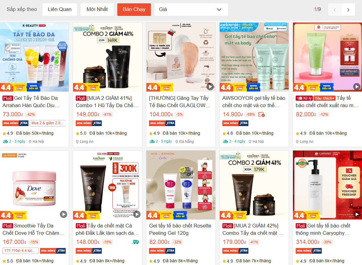 Top 10 tẩy da chết bán chạy nhất Shopee: Toàn hàng dưới 200k mà dùng ổn áp, bất ngờ 1 brand Việt lọt top tận 3 lần- Ảnh 1.