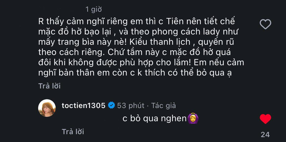 Tóc Tiên đáp trả khi bị nhắc nhở ăn mặc quá hở hang- Ảnh 1.