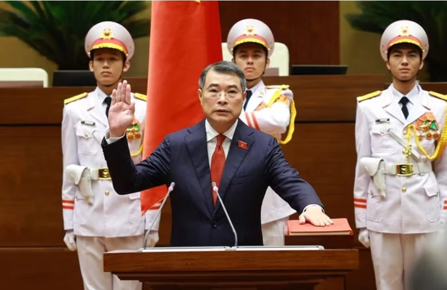 Thủ tướng Chính phủ nước Cộng hòa xã hội chủ nghĩa Việt Nam Lê Minh Hưng tuyên thệ nhậm chức. Ảnh: TTXVN. Thủ tướng Chính phủ Lê Minh Hưng.jpeg