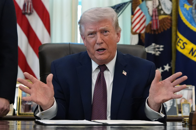 Tổng thống Mỹ Donald Trump tại Nhà Trắng ngày 31/3. Ảnh: AP