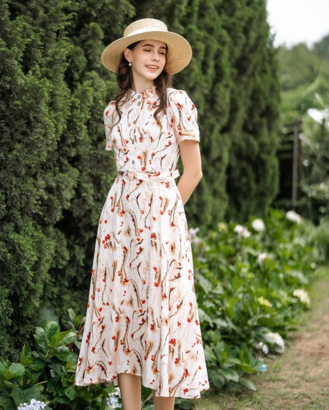 Váy hoa nhí, váy hoa trễ vai ‘phủ sóng’ tủ đồ hè- Ảnh 1. Váy hoa nhí, váy hoa trễ vai ‘phủ sóng’ tủ đồ hè- Ảnh 1.